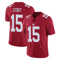 NY.Giants #15 Jordan Stout Player Red Limited Vapor Untouchable Home Game Cooneas Stitched Jerseys