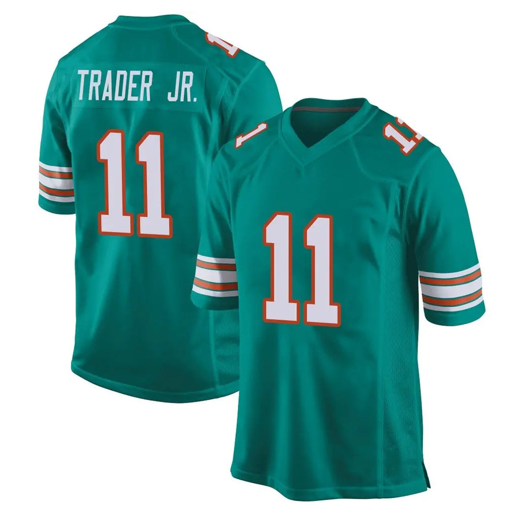 M.Dolphins #11 Dante Trader Jr. Player Aqua Alternate Home Game Cooneas Stitched Jerseys