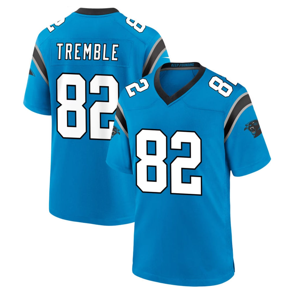 C.Panthers #82 Tommy Tremble Player Blue Home Game Cooneas Stitched Jerseys