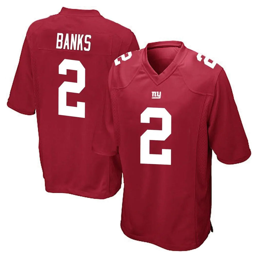 NY.Giants #2 Deonte Banks Player Red Home Game Cooneas Stitched Jerseys