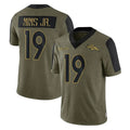 D.Broncos #19 Marvin Mims Jr. Player Olive Salute To Service Limited Game Cooneas Stitched Jerseys
