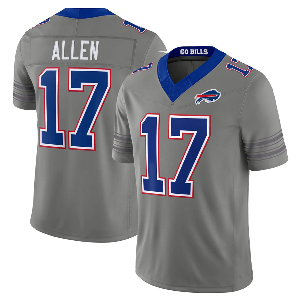 B.Bills #17 Josh Allen Player Gray Nickel City Limited Home Game Cooneas Stitched Jerseys