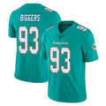 M.Dolphins #93 Zeek Biggers Player Aqua Limited Vapor Untouchable Home Game Cooneas Stitched Jerseys