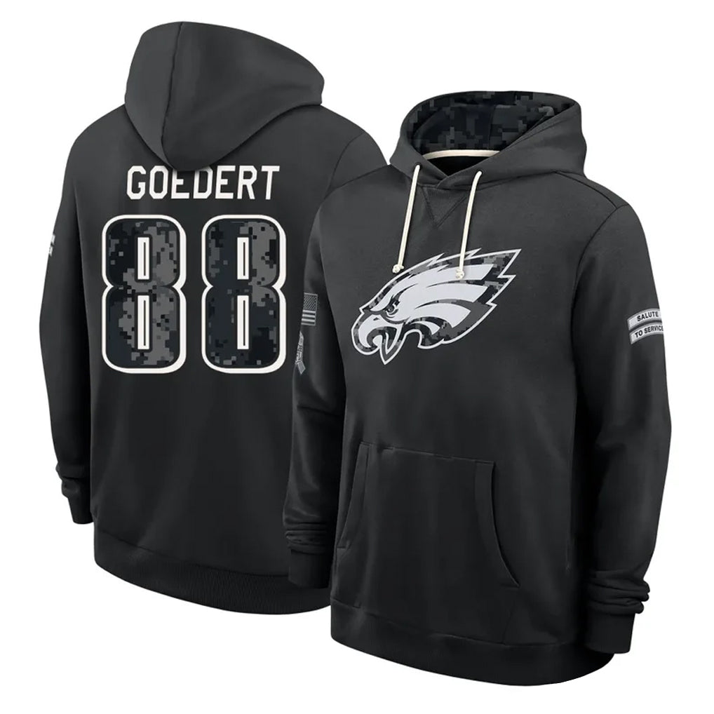 P.Eagles #88 Dallas Goedert Player 2026 Black Logo Pullover Hoodies Limited Game Cooneas Stitched Jerseys