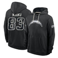 LA.Chargers #83 David Njoku Player 2026 Black Logo Pullover Hoodies Limited Game Stitched Jerseys