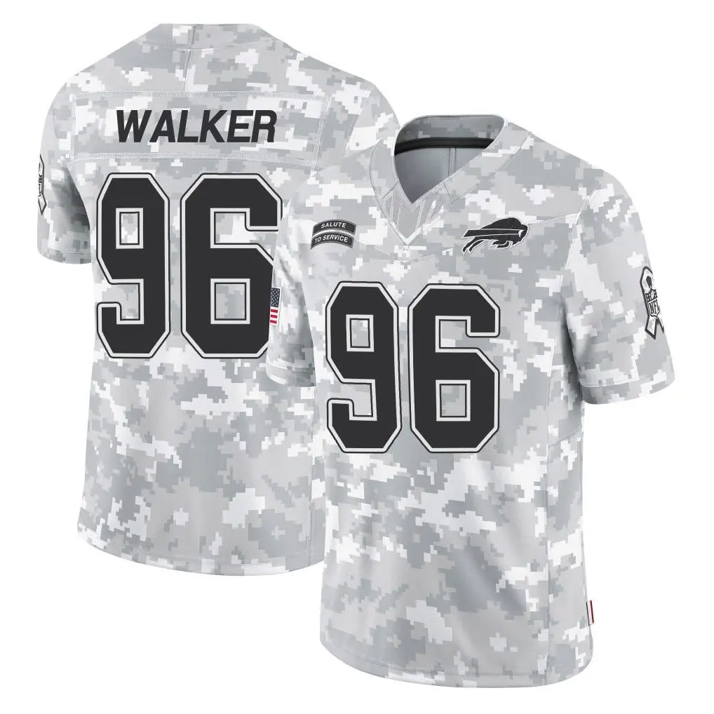 B.Bills #96 Deone Walker Player Arctic Camo Salute to Service Limited Game Cooneas Stitched Jerseys