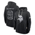 MN.Vikings #9 J.J. McCarthy Player 2026 Black Logo Pullover Hoodies Limited Game Cooneas Stitched Jerseys