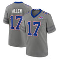 B.Bills #17 Josh Allen Player Gray Nickel City Home Game Cooneas Stitched Jerseys