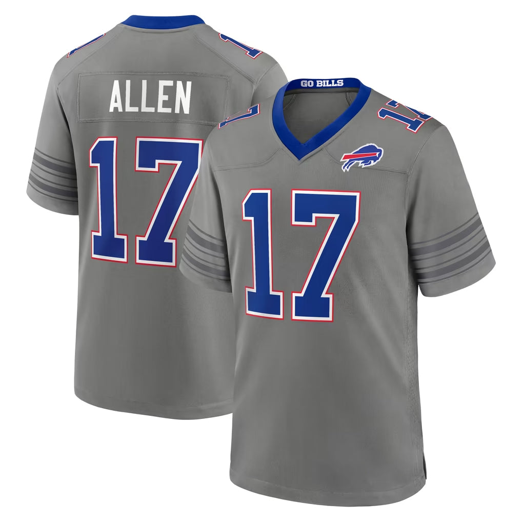 B.Bills #17 Josh Allen Player Gray Nickel City Home Game Cooneas Stitched Jerseys
