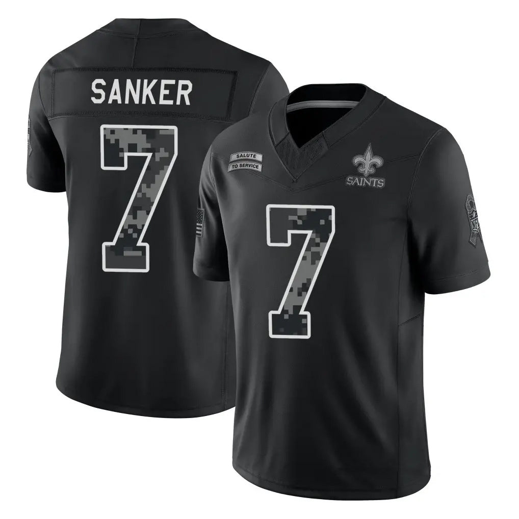 NO.Saints #7 Jonas Sanker Player Black Limited 2026 Salute to Service Home Game Cooneas Stitched Jerseys
