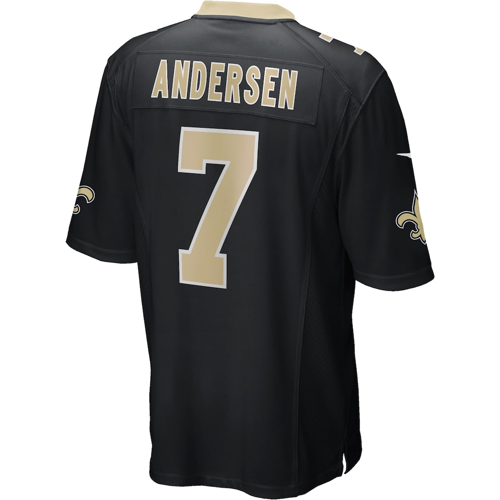 Cooneas NO.Saints #7 Morten Andersen Black Game Retired Player Jersey