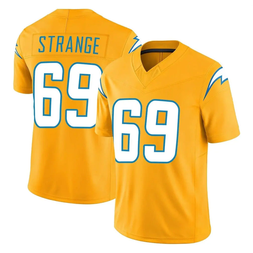 LA.Chargers #69 Cole Strange Player Gold Limited Vapor F.U.S.E. Home Game Stitched Jerseys