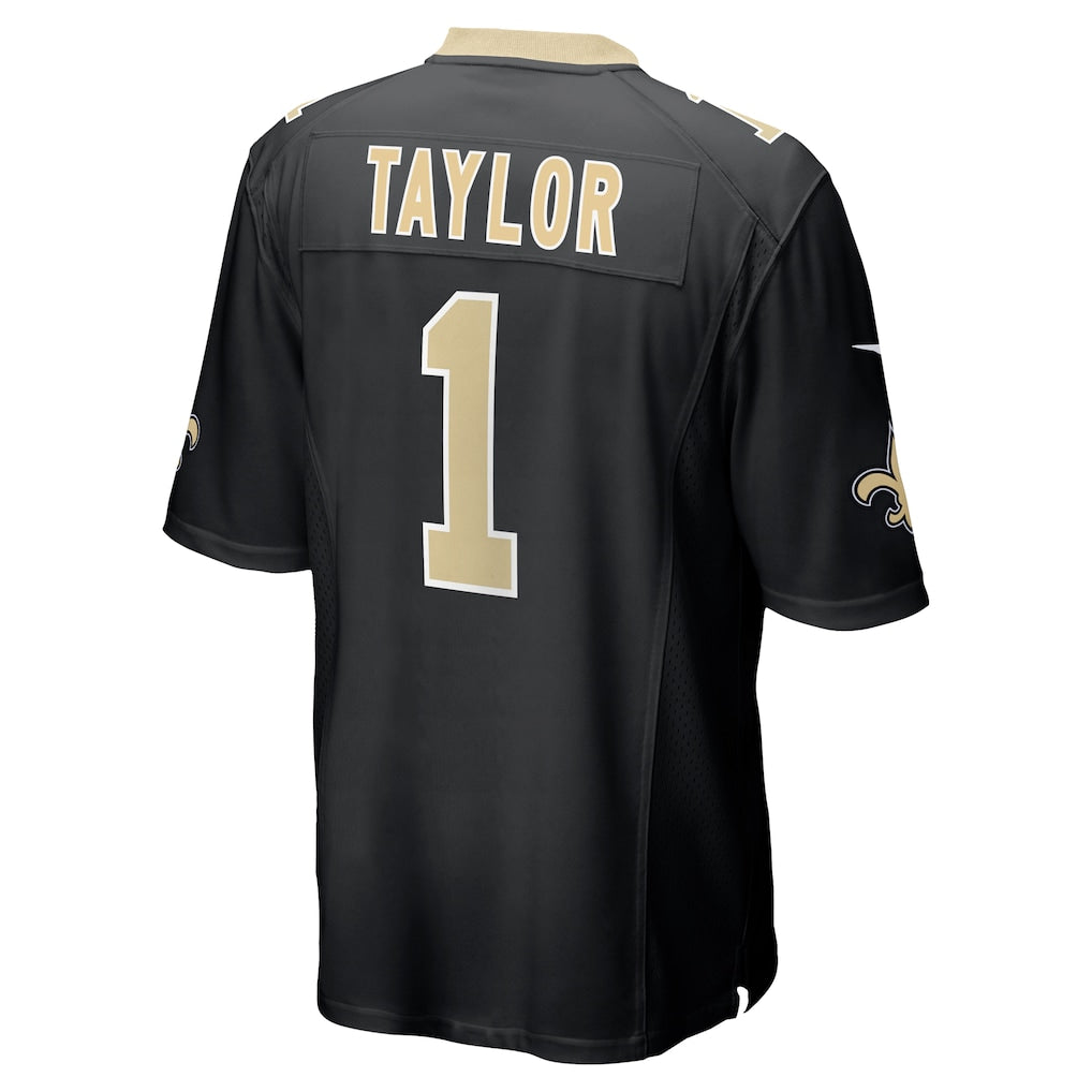 Cooneas NO.Saints #1 Alontae Taylor Black Team Game Jersey