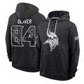 MN.Vikings #84 Josh Oliver Player 2026 Black Logo Pullover Hoodies Limited Game Cooneas Stitched Jerseys