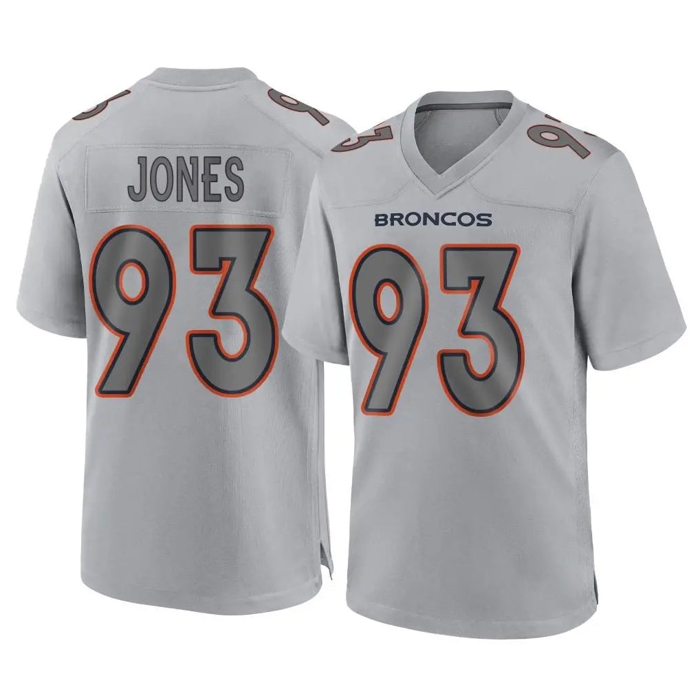D.Broncos #93 D.J. Jones Player Gray Atmosphere Fashion Limited Game Cooneas Stitched Jerseys