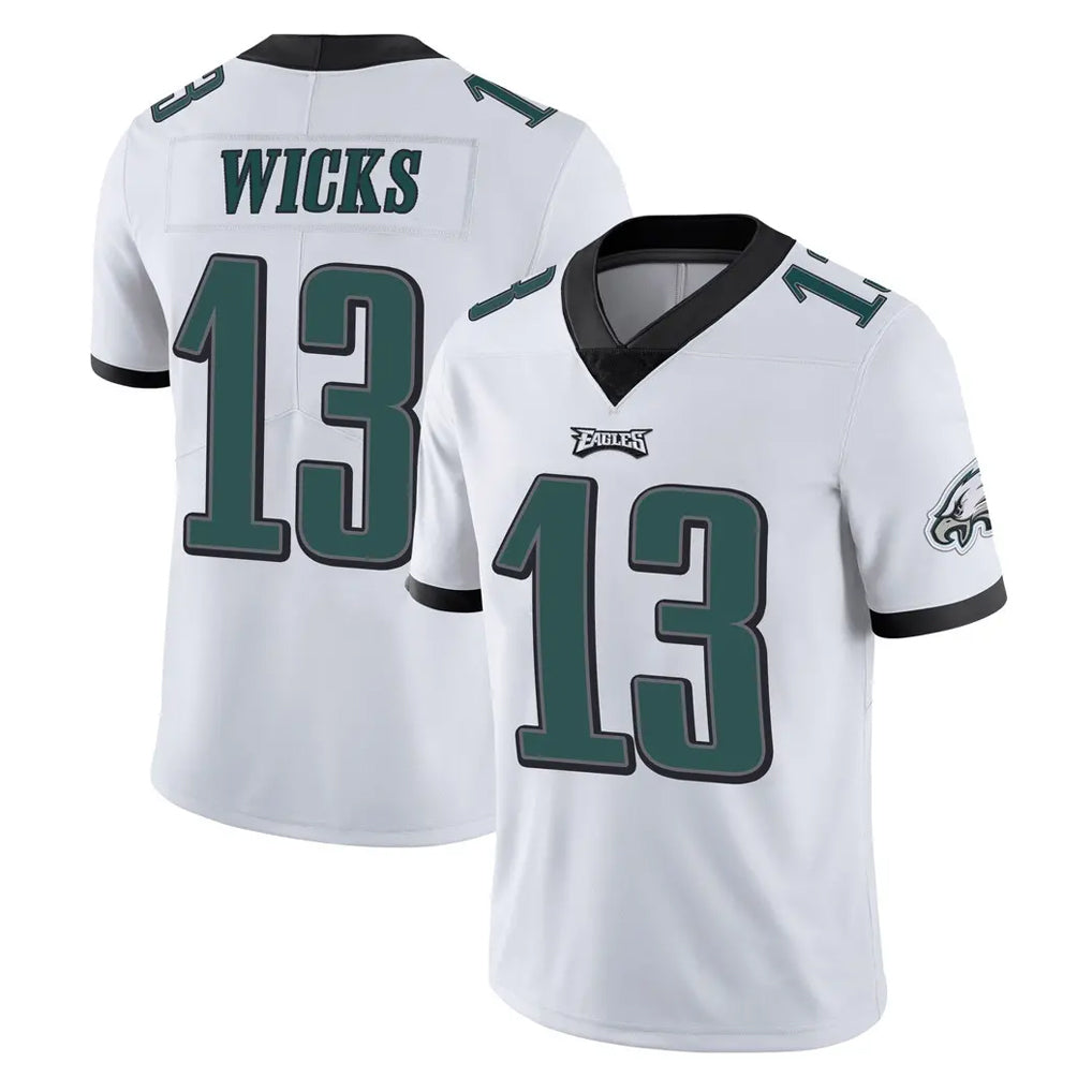 P.Eagles #13 Dontayvion Wicks Player White Limited Vapor Untouchable Home Game Cooneas Stitched Jerseys