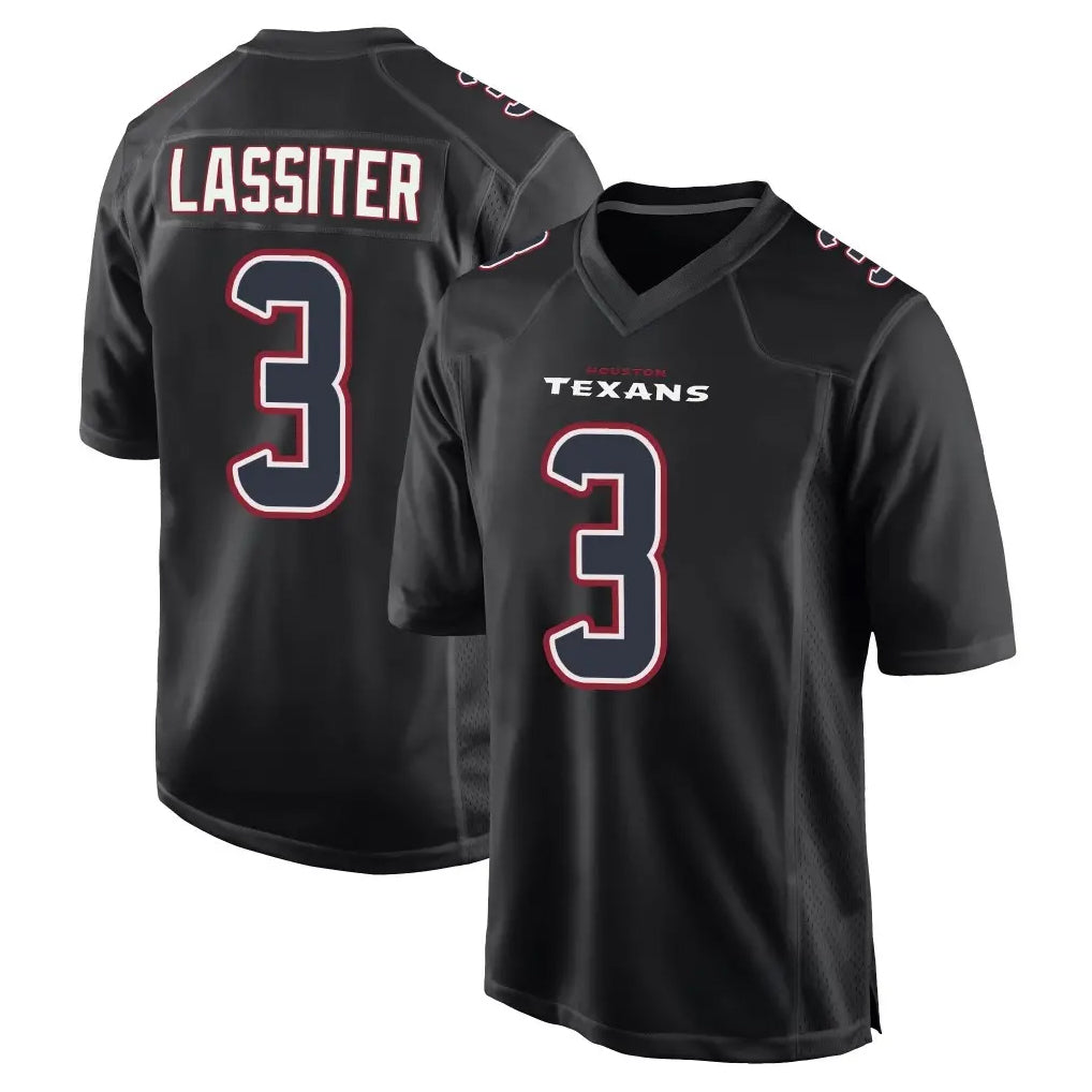 H.Texans #3 Kamari Lassiter Player Black Fashion Home Game Cooneas Stitched Jerseys
