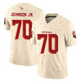 A.Cardinals #70 Paris Johnson Jr. Player Cream Rivalries Collection Vapor Limited Home Game Cooneas Stitched Jerseys