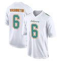 M.Dolphins #6 Malik Washington Player White Fashion Home Game Cooneas Stitched Jerseys