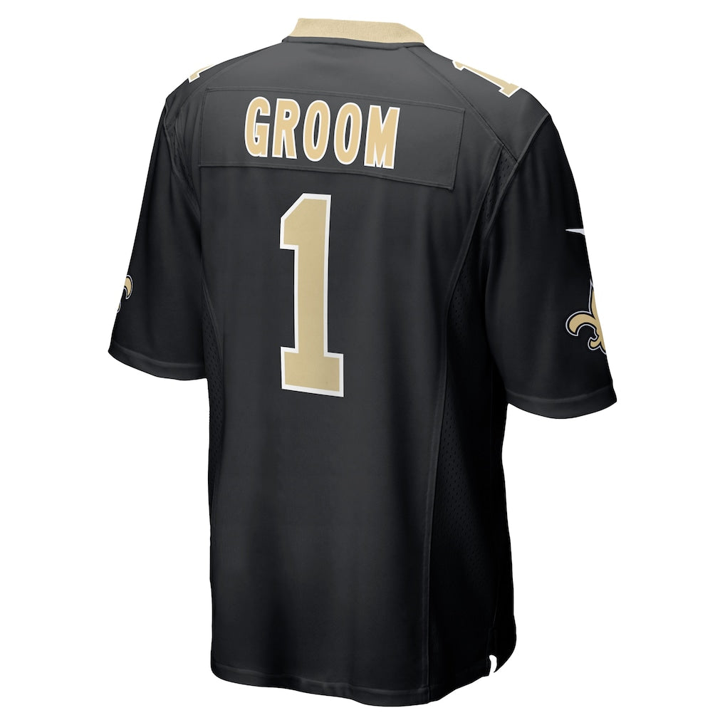 Cooneas NO.Saints #1 Groom Black Game Jersey