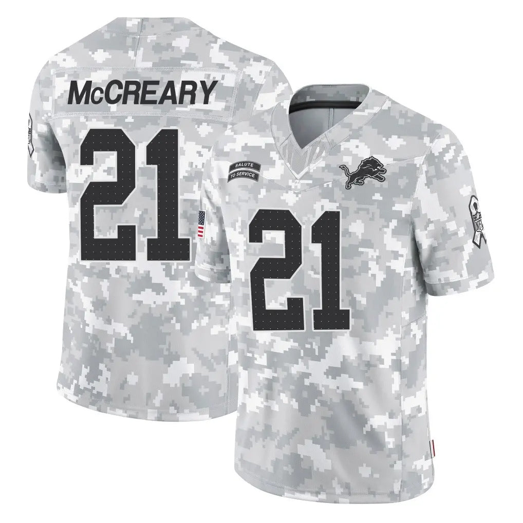 D.Lions #21 Roger McCreary Player Arctic Camo Salute To Service Limited Cooneas Stitched Jerseys