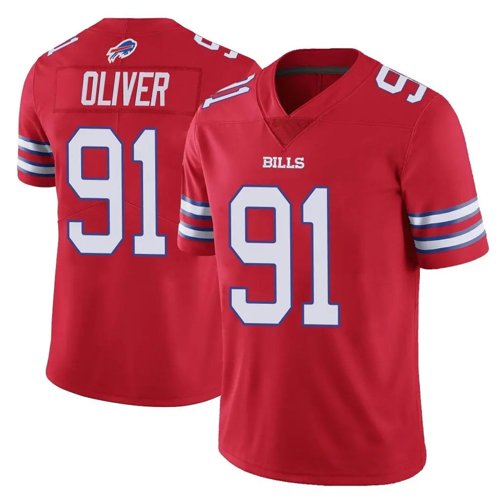 B.Bills #91 Ed Oliver Player Red Vapor Untouchable Limited Cooneas Stitched Jerseys