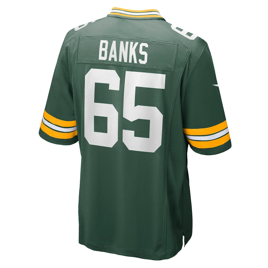 Cooneas GB.Packers #65 Aaron Banks Green Team Game Jersey
