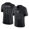 J.Jaguars #33 Bhayshul Tuten Player Black Reflective Limited Game Cooneas Stitched Jerseys