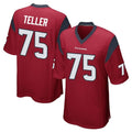 H.Texans #75 Wyatt Teller Player Red Home Game Cooneas Stitched Jerseys