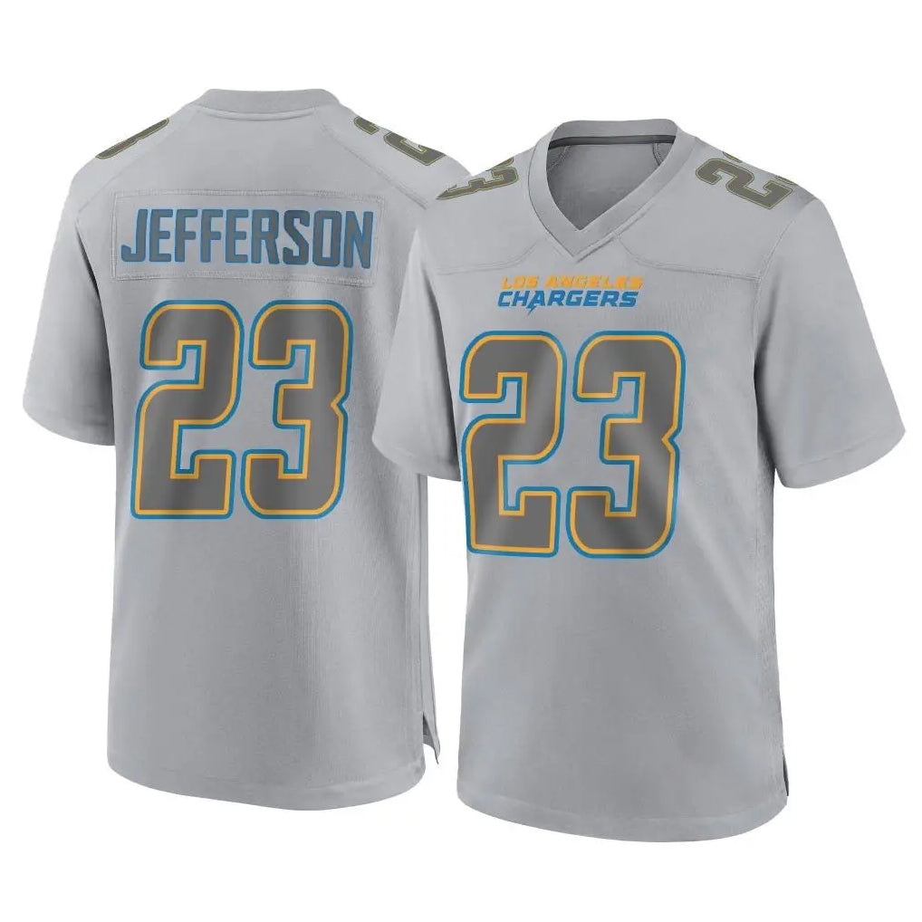 LA.Chargers #23 Tony Jefferson Player Gray Atmosphere Fashion Home Game Stitched Jerseys