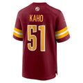 Cooneas W.Commanders #51 Ale Kaho Burgundy Team Game Jersey