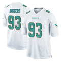M.Dolphins #93 Zeek Biggers Player White Home Game Cooneas Stitched Jerseys