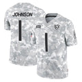 C.Bears #1 Jaylon Johnson Player Arctic Camo Salute to Service Limited Cooneas Stitched Jerseys
