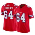 B.Bills #64 O'Cyrus Torrence Player Red Vapor F.U.S.E. Jersey Limited Home Game Cooneas Stitched Jerseys