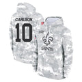 NO.Saints #10 Daniel Carlson Player Arctic Camo Salute to Service Pullover Hoodies Limited Game Cooneas Stitched Jerseys