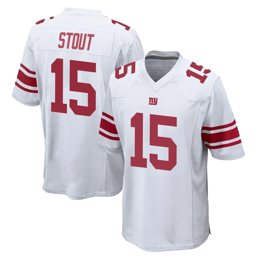 NY.Giants #15 Jordan Stout Player White Home Game Cooneas Stitched Jerseys