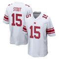 NY.Giants #15 Jordan Stout Player White Home Game Cooneas Stitched Jerseys