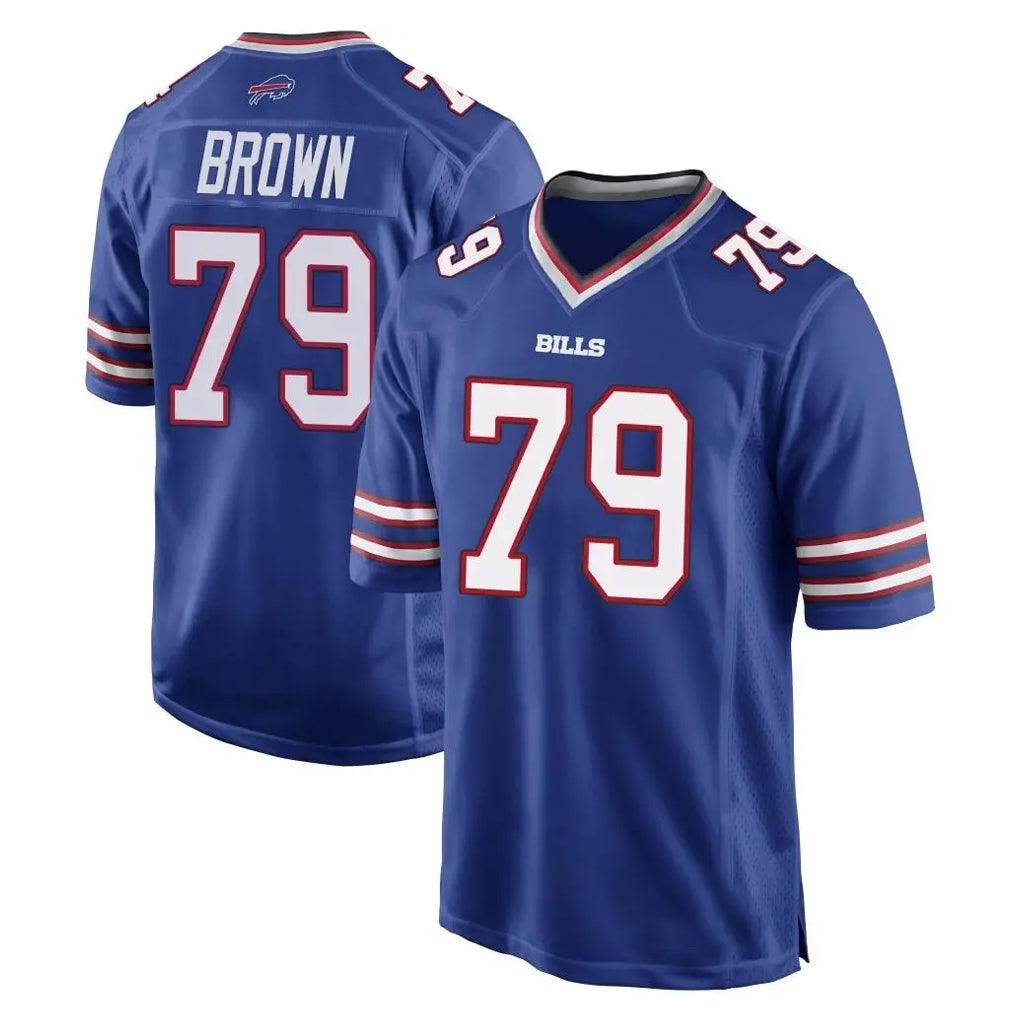 B.Bills #79 Spencer Brown Player Royal Home Game Cooneas Stitched Jerseys