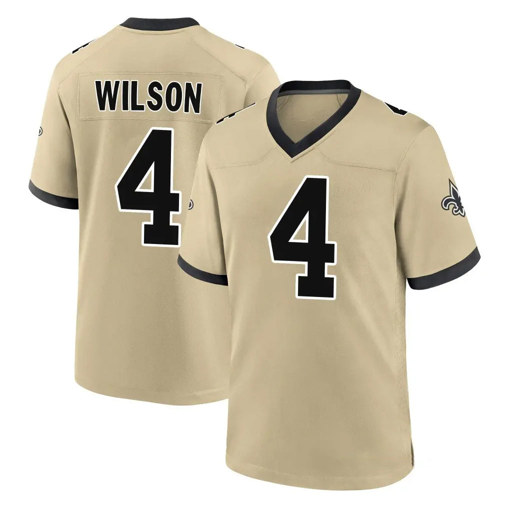 NO.Saints #4 Zach Wilson Player Gold Home Game Cooneas Stitched Jerseys