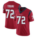 H.Texans #72 Tommy Togiai Player Red Limited Vapor Untouchable Home Game Cooneas Stitched Jerseys