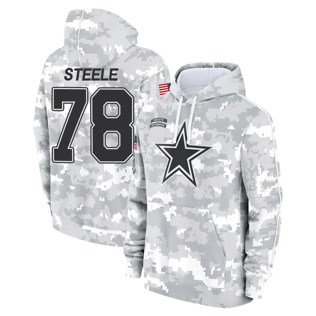 D.Cowboys #78 Terence Steele Player Arctic Camo Salute to Service Hoodies Limited Game Cooneas Stitched Jerseys