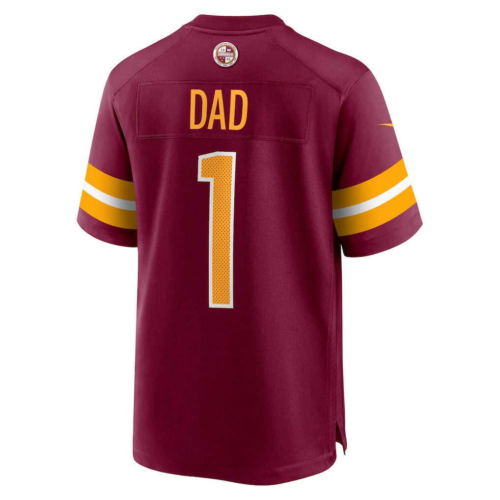 Cooneas W.Commanders #1 Dad Burgundy Game Jersey