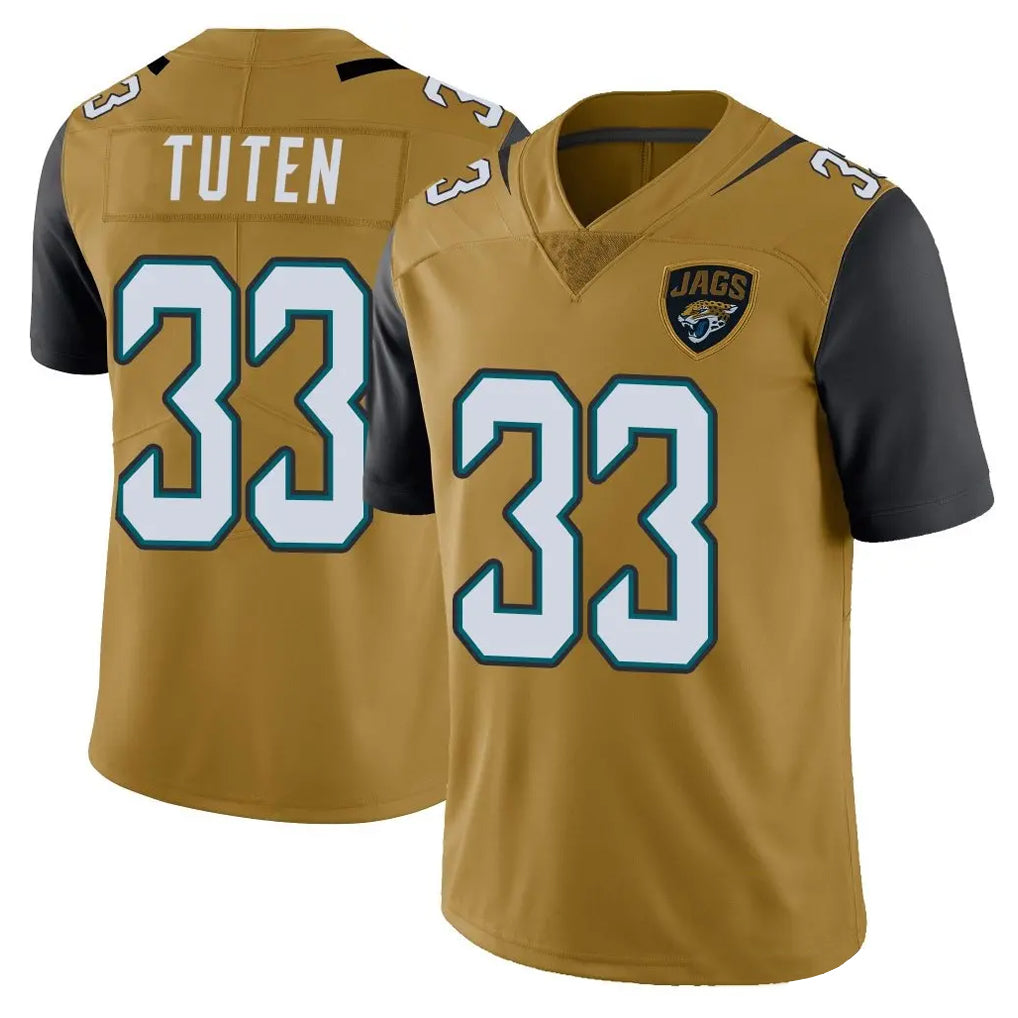 J.Jaguars #33 Bhayshul Tuten Player Gold Vapor Limited Home Game Cooneas Stitched Jerseys