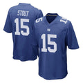 NY.Giants #15 Jordan Stout Player Royal Home Game Cooneas Stitched Jerseys