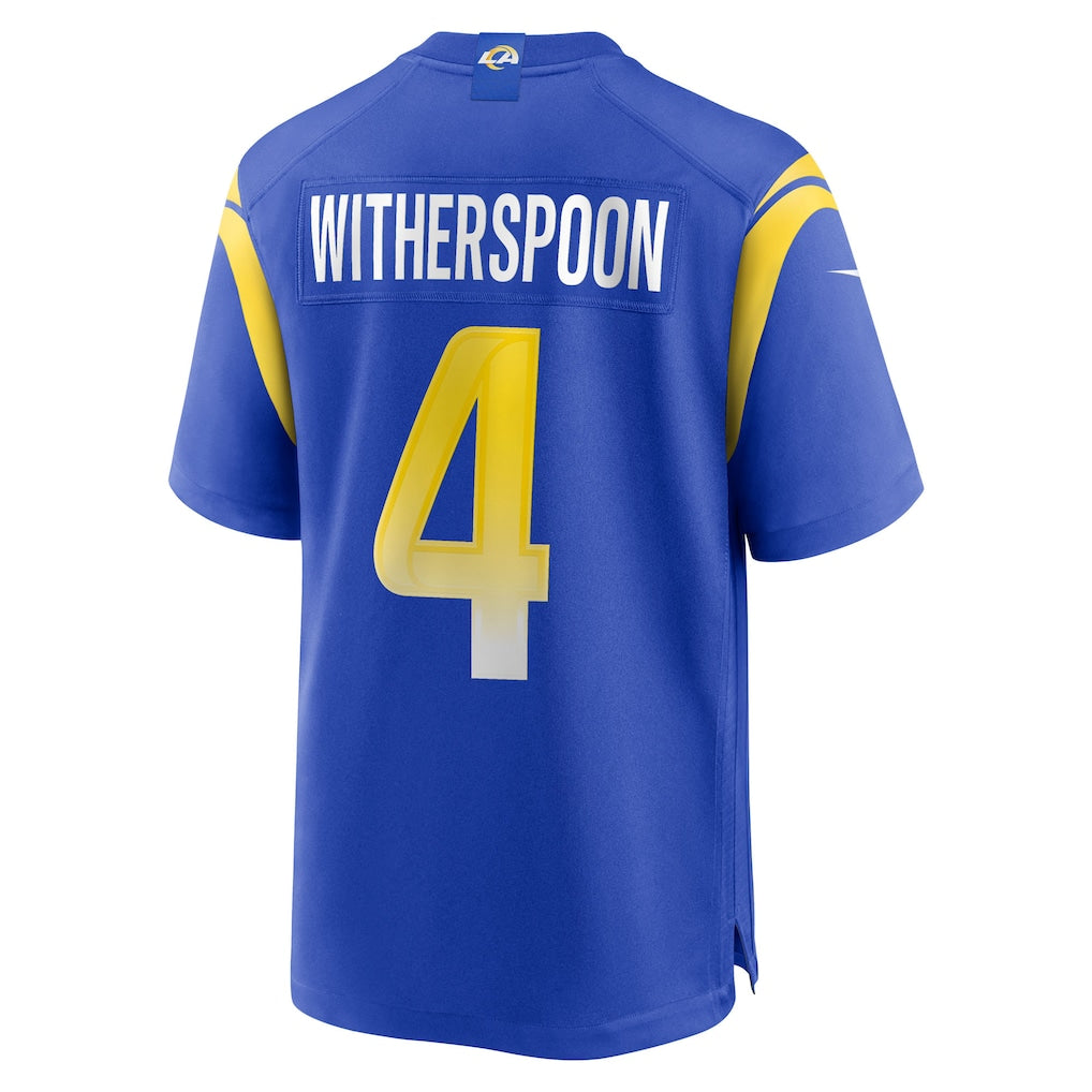 Cooneas LA.Rams #4 Ahkello Witherspoon Royal Team Game Jersey