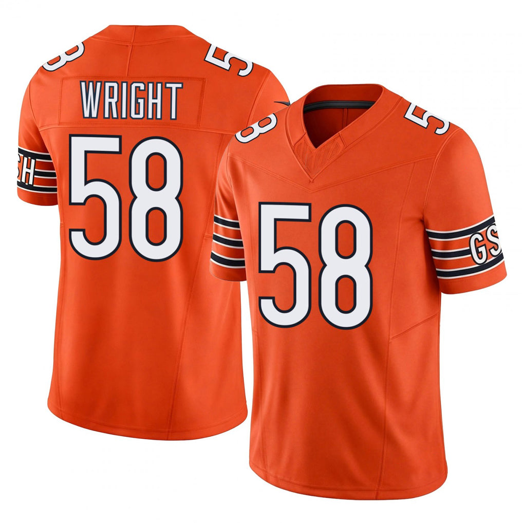C.Bears #58 Darnell Wright Player Orange Vapor F.U.S.E. Limited Home Game Cooneas Stitched Jerseys