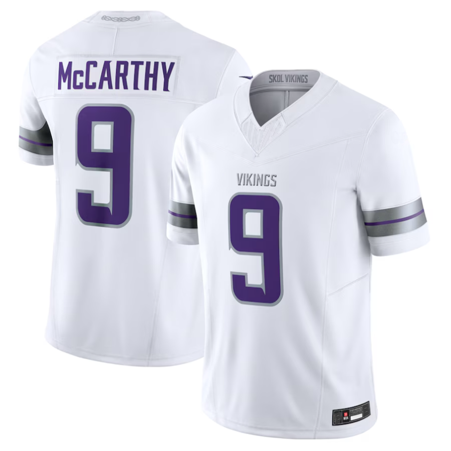 Cooneas #9 J.J. McCarthy Player MN.Vikings White Vapor F.U.S.E. Limited Stitched Jerseys