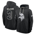 MN.Vikings #3 Jordan Addison Player 2026 Black Logo Pullover Hoodies Limited Game Cooneas Stitched Jerseys