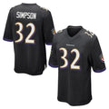 B.Ravens #32 Trenton Simpson Player Black Home Game Cooneas Stitched Jerseys