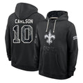 NO.Saints #10 Daniel Carlson Player 2026 Black Logo Pullover Hoodies Limited Game Cooneas Stitched Jerseys